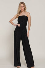 Black Crinkle Knit Tube Jumpsuit