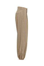 Khaki Woven Stripe Balloon Pants