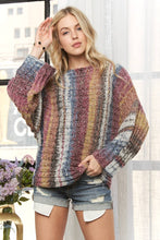 Burgundy Multi Boat Neck Stripe Sweater