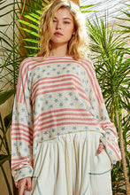 Ivory Multi Long sleeve striped star thin sweater Pol Top