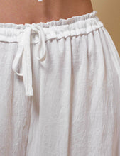 White  Elastic Waist Lace String Tie Lantern Pants