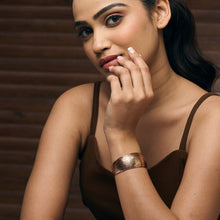 Handcrafted  Ridged Horizon Copper Cuff