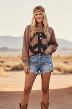 Coco Brown Washed Peace Resto Sweatshirt