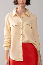 White Classic Tencel Utility Casual Button Down Chambray Urban Daizy Shirt