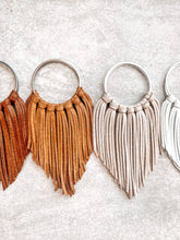 Camel Fringed in Faith Cascade Fringe Hoops Earrings