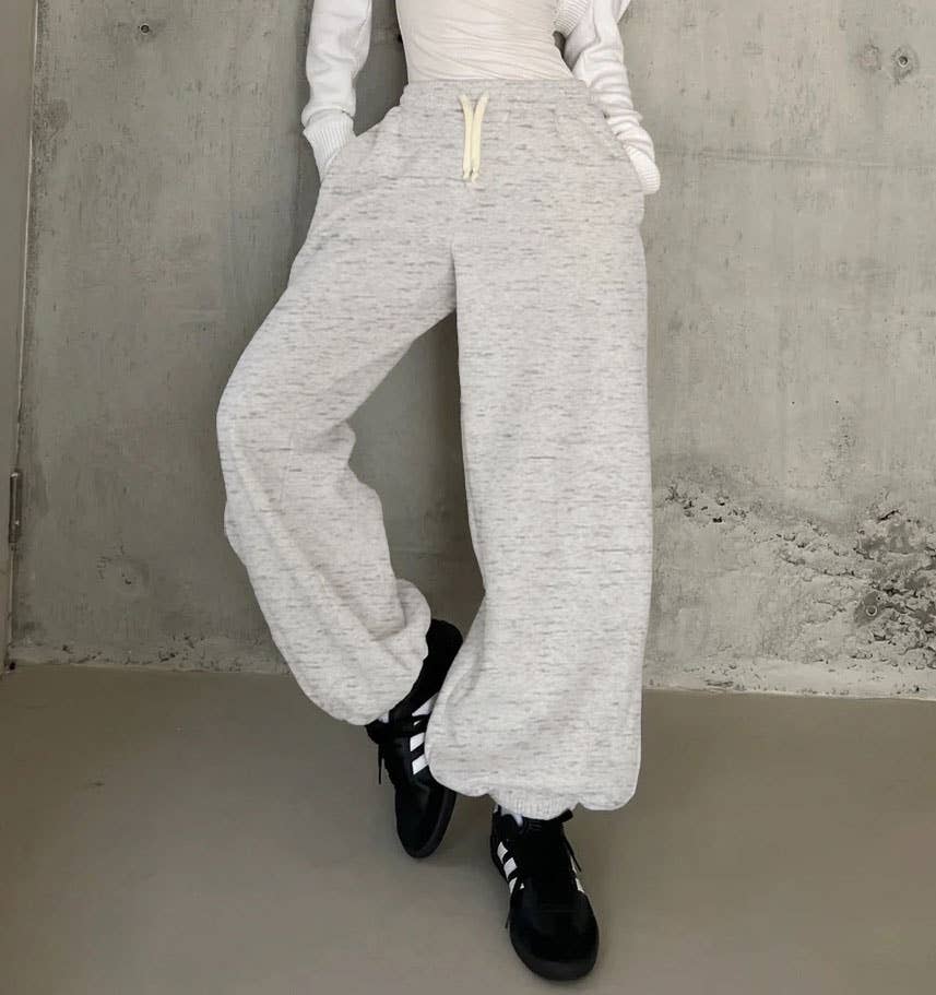 Oatmeal Wide Leg Corset Pants
