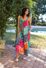 Wildflower Patchwork Sleeveless Adjustable Romper