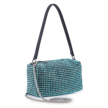 Petite Rhinestone Bling Shoulder Bag: Black
