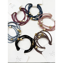 Love and Repeat Heart Beaded Basic Hair Tie Set: MIX COLOR / ONE(12)