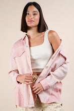 Blush Mineral Washed Oversized Gauze Shacket Jacket