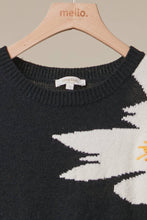 Black Ivory Contrast Graphic Knit Sweater