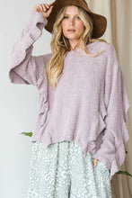 Lavender Plush Fluffy Comfy Ruffled Bucketlist Top