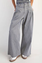 Black Striped Wide Pants
