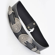 Thick Belt With Circle Antique Emblems