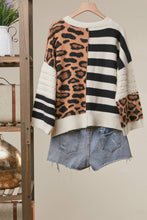 Multi Bold Stripe and Leopard Cardigan