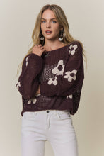 Blackberry Lightweight Floral Sweater