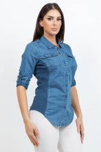Medium Knit to Fit Vintage Wash Denim Button Down Shirt