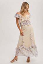 Pink Combo Floral Trimmed Maxi Lace skirt