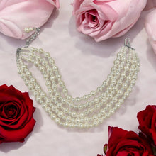 "Is It Real" 5 Strand Cream Pearls Rare Bird Necklace