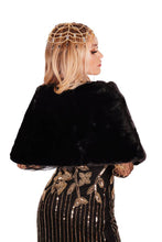 Black Flapper faux fur cape