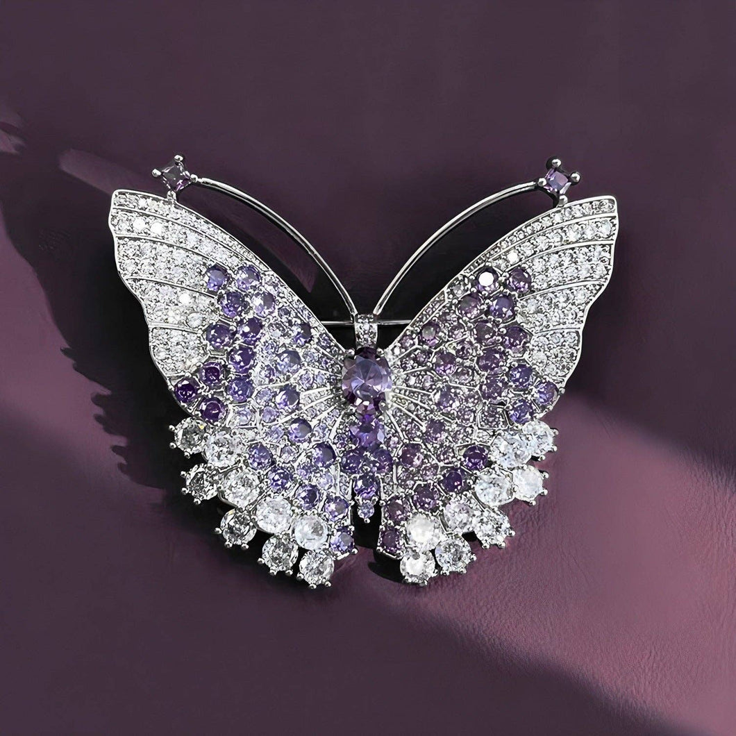 Butterfly Alloy Rhinestone Brooch