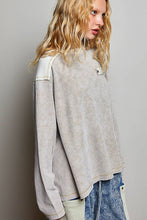 Sand Mixed Panel Thermal Top Vintage Wash Relaxed Fit POL Shirt