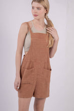 Burnt Orange Mineral Washed Double Gauze Overall Romper