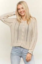 BUTTON-FRONT KNIT TOP WITH LONG SLEEVES - CET4092: BLACK / S-M-L(2-2-2)