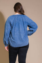 Medium Indigo washed denim top