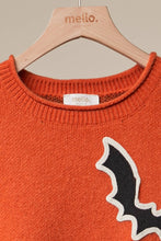 Orange Multi Checkerboard Sleeve Knit Sweater