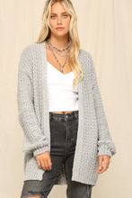Heather Grey Chunky And Slouchy Knit Cardigan