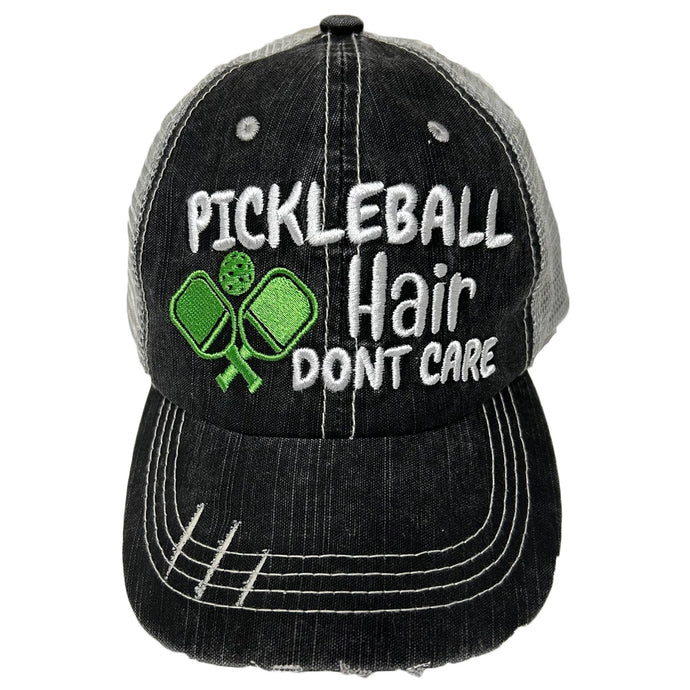 Pickleball Hair Don't Care Women's Embroidered Baseball Cap