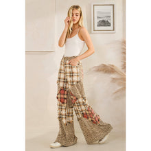 Cream Washed Plaid Leopard Oli+Hali Pants