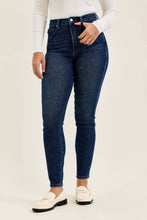 Dark High Waist TC Sienna Skinny Bandana Loop Rustic Indigo Judy Blue Jeans