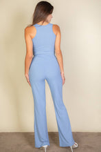 Ribbed Cropped Top and Bootcut Pants Sets: Black / M