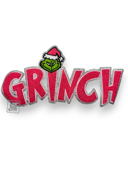 Pink Chenille Grinch....Patches