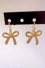 Rhinestone Bow Dangle Earrings EG4