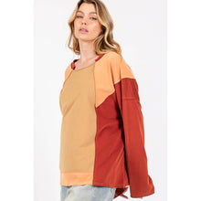 Toast Mineral Wash Color Block Sage+Fig Top