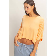 Apricot Relaxed High-Low Batwing Sleeve Top