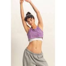 Purple Sleeveless Scoop Neck Crop Top