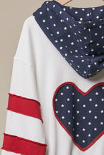 Off White Casual Zip Up Mello Jacket Stars & Stripes US Flag