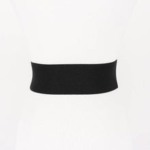 Black Vintage Disc Elastic Plus Size Belt