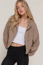 Ivy Beige Long Sleeve Hoodie French Terry Zip Up Jacket