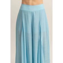 Ice Blue High-Waist Ruffle Flared Wide Leg HYFVE Pants