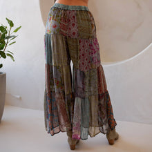 Long Flared Patchwork Young Threads Pants: Grey
