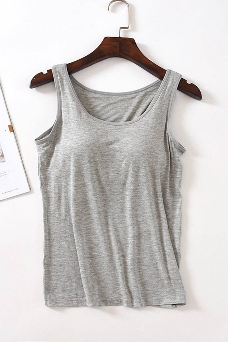 Grey Elegant Sleeveless Tank Top