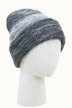 Black Ombre Heathered Slouchy Cuffed Unisex Beanie