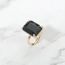 Opal Pink Bold Emerald Cut Stone Cluster Accent Adjustable Ring