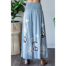 Blue Washed Smocked Peace And Star Patchwork Oli+Hali Pants