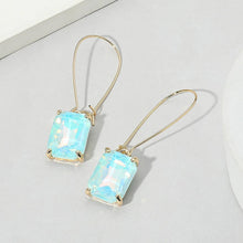 Lavender Emerald Cut Stone Dangle Evening Earrings